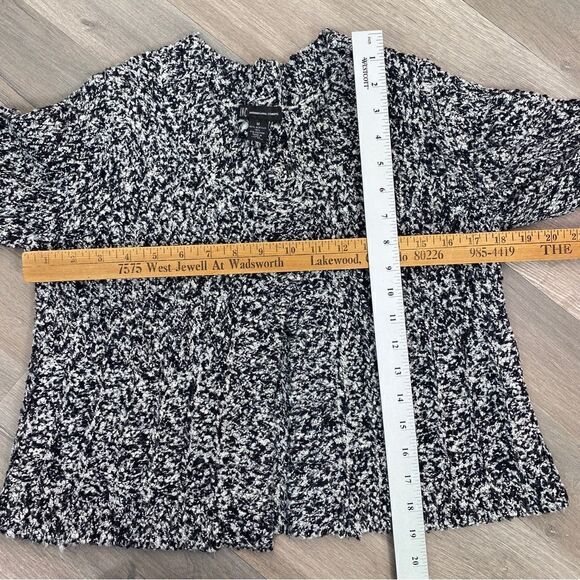 INC International Concepts Boucle Knit Crop Cardigan Sweater Black White Medium - Picture 10 of 10